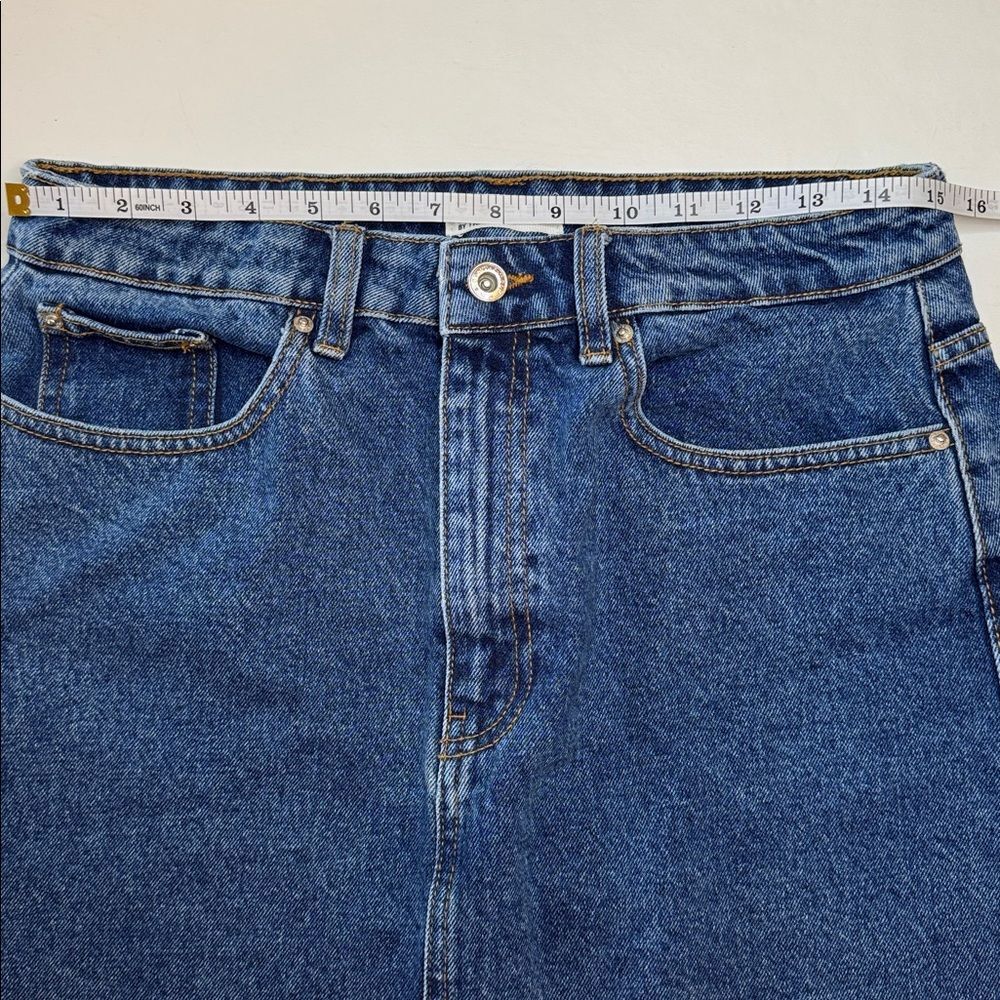 Zara Authentic Denim by TRF Raw Hem Skirt, Size Large - Picture 2 of 6